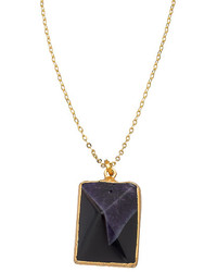 Charlene K Purple And Black Agate Pendant Necklace
