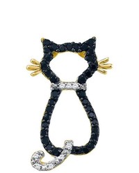 SEA Of Diamonds 020ctw Black Diamond Cat Pendant
