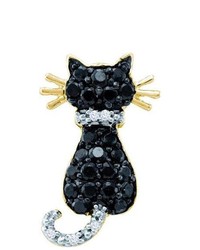 SEA Of Diamonds 033ctw Black Diamond Cat Pendant