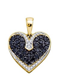 SEA Of Diamonds 051ct Black Diamond Heart Pendant