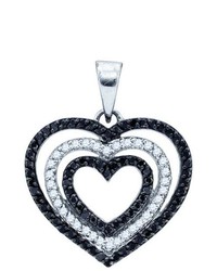 SEA Of Diamonds 062ctw Black Diamond Heart Pendant