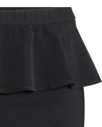 H&M Peplum Skirt Black Ladies