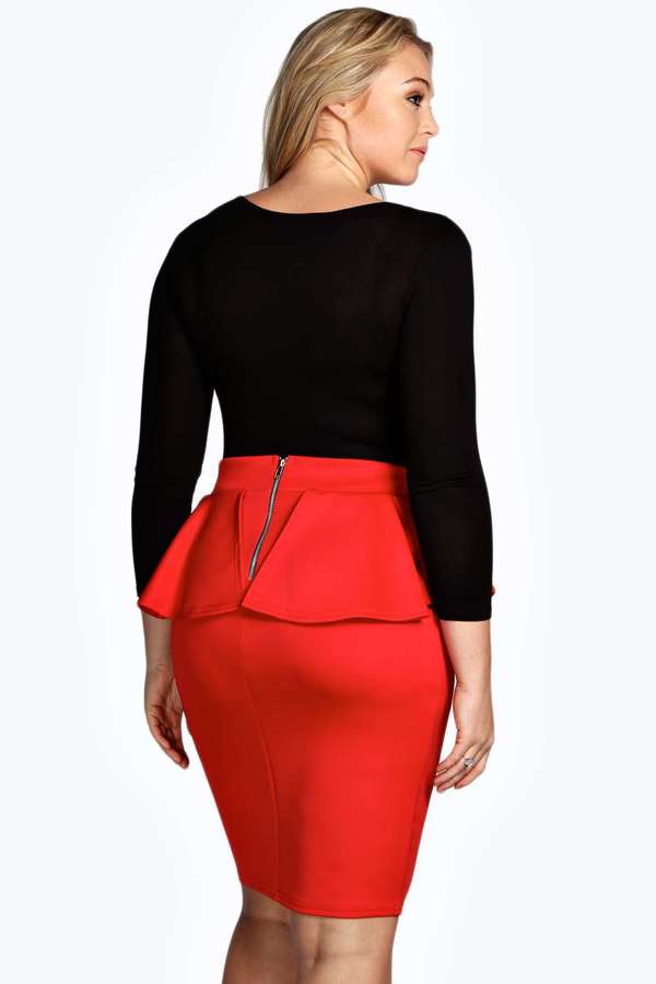 Plus Size Peplum Skirt