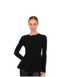 Calvin Klein Collection Jonda Peplum Top Blouse Black