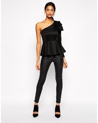 Asos Collection Peplum Top With One Shoulder