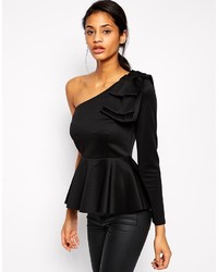 Asos Collection Peplum Top With One Shoulder