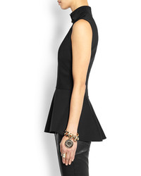 Givenchy Peplum Top In Black Neoprene