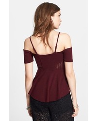Free People Seriously In Love Jersey Peplum Top