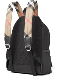 Burberry Checked Twill Trimmed Shell Backpack