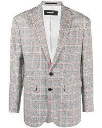 DSQUARED2 Plaid Pattern Single Breasted Blazer