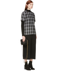 Proenza Schouler Black And White Plaid Blouse