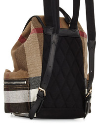 Burberry Medium Check Canvas Backpack Black
