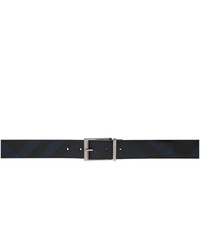 Burberry Black And Navy London Check Belt