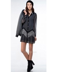 Greylin Floral And Plaid Collared Shirt Dress