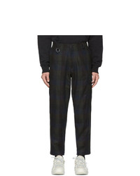 Études Green And Navy Checked Cirrus Trousers