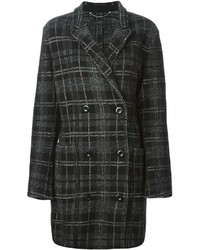 Diesel Double Breasted Plaid Coat