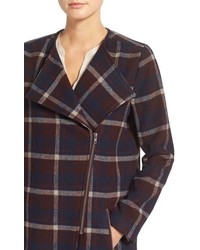 Cupcakes And Cashmere Renley Plaid Notch Collar Coat
