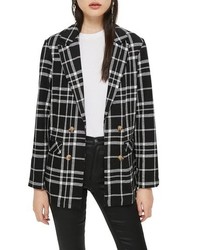 Topshop Double Breasted Check Jacket