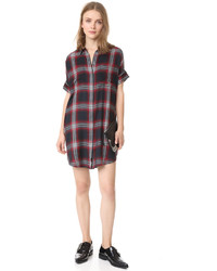Madewell Courier Dress In Grunge Plaid