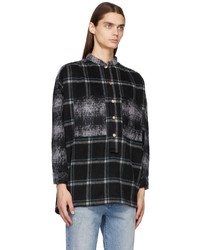 Tanaka Black Flannel Popover Work Shirt