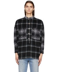Tanaka Black Flannel Popover Work Shirt