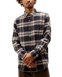 PacSun Classic Fit Plaid Flannel Button Up Shirt In Black At Nordstrom
