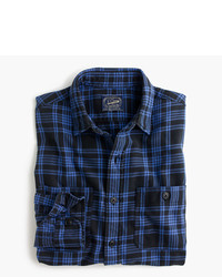 J.Crew Midweight Flannel Shirt In Black Plaid
