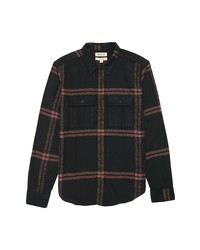 Madewell Perfect Plaid Slub Flannel Long Sleeve Button Up Shirt In Dark Bottle At Nordstrom