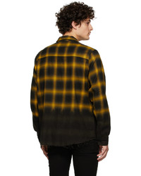 Amiri Yellow Dip Dye Shadow Plaid Shirt