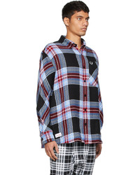 Charles Jeffrey Loverboy Black Blue Fred Perry Edition Tartan Over Shirt