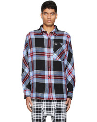 Charles Jeffrey Loverboy Black Blue Fred Perry Edition Tartan Over Shirt