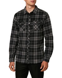 Black Plaid Fleece Shirt Jacket