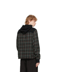 Undercover Black Wool Checkered Hood Jacket