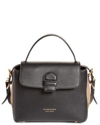 Burberry Small Camberley Leather House Check Satchel Black