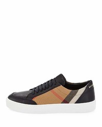 Burberry Salmond Check Leather Low Top Sneakers House Checkblack