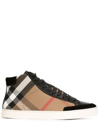 Burberry Checked Hi Top Sneakers