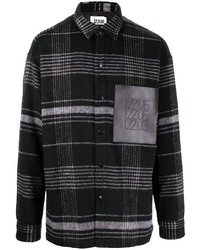 Izzue Checked Logo Patch Shirt