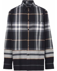Burberry Checked Stripe Flannel Shirt