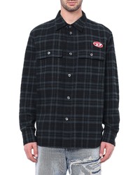 Diesel S Cross Plaid Cotton Button Up Shirt In Deepblack At Nordstrom
