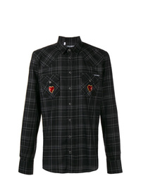 Dolce & Gabbana Sacred Heart Patch Plaid Shirt