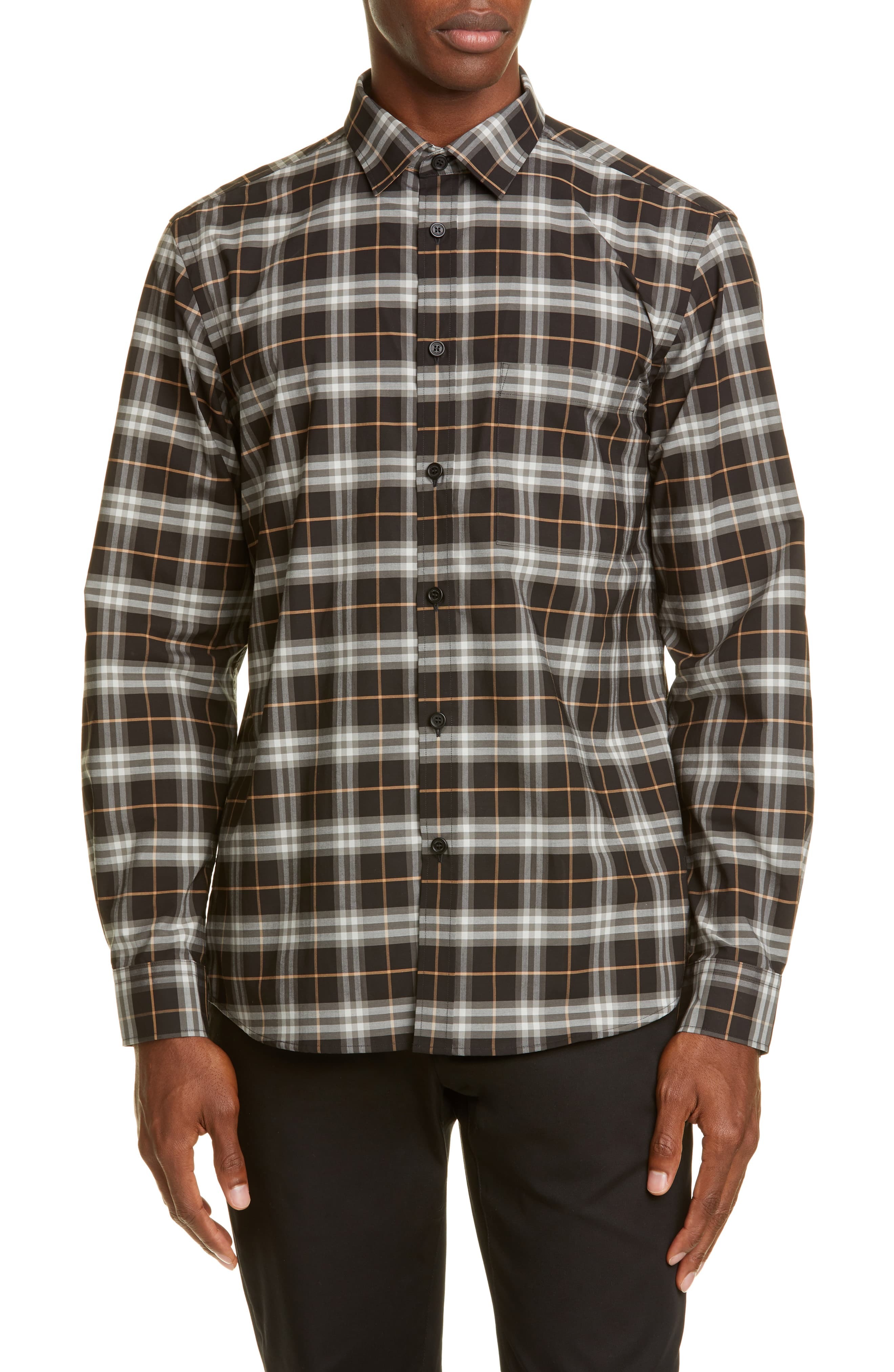 Burberry Simpson Plaid Button Up Shirt, $194 | Nordstrom | Lookastic