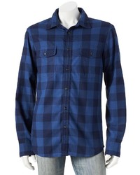 Sonoma Life Style Plaid Button Down Flannel Shirt