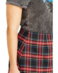 City Chic Plus Size 90s Girl Plaid Miniskirt