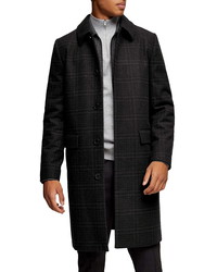 Topman Classic Fit Check Wool Coat