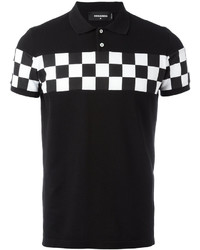 DSQUARED2 Checkerboard Panel Polo Shirt