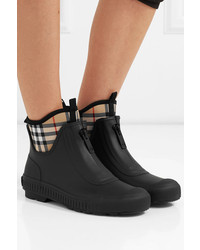 Burberry Checked Canvas And Rubber Rain Boots