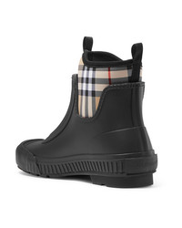 Burberry Checked Canvas And Rubber Rain Boots