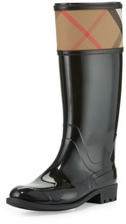 burberry rain boots black