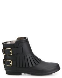 Burberry Fritton Fringe Rubber House Check Rain Boots