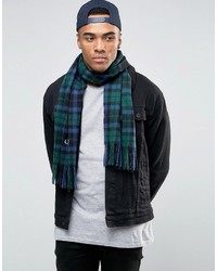 Fred Perry Blackwatch Plaid Scarf In Cashmere Mix